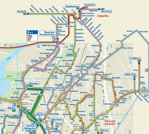 Carte des bus sur Carquefou