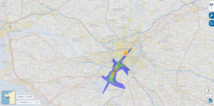 Carte PEB de la zone de chalandise de l'agence Century 21 CAI de Carquefou