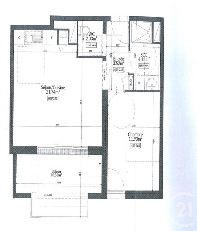 Appartement F2 à vendre - 2 pièces - 43.75 m2 - CARQUEFOU - 44 - PAYS-DE-LOIRE - Century 21 C.A.I.